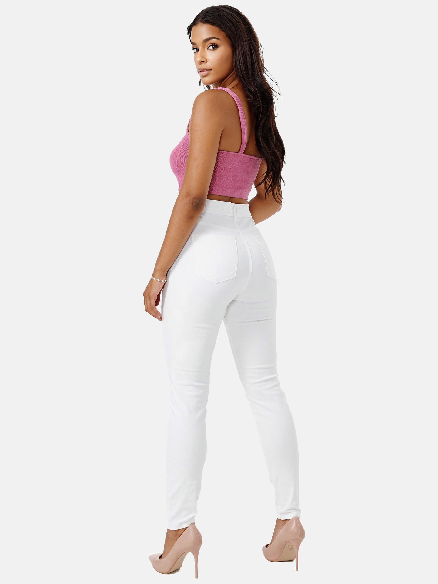 Jean skinny taille haute pour femme Tazzio F103