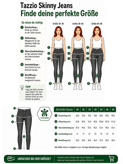 Tazzio Damen Skinny Fit High Waist Jeans F107