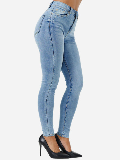 Jean skinny taille haute pour femme Tazzio F107
