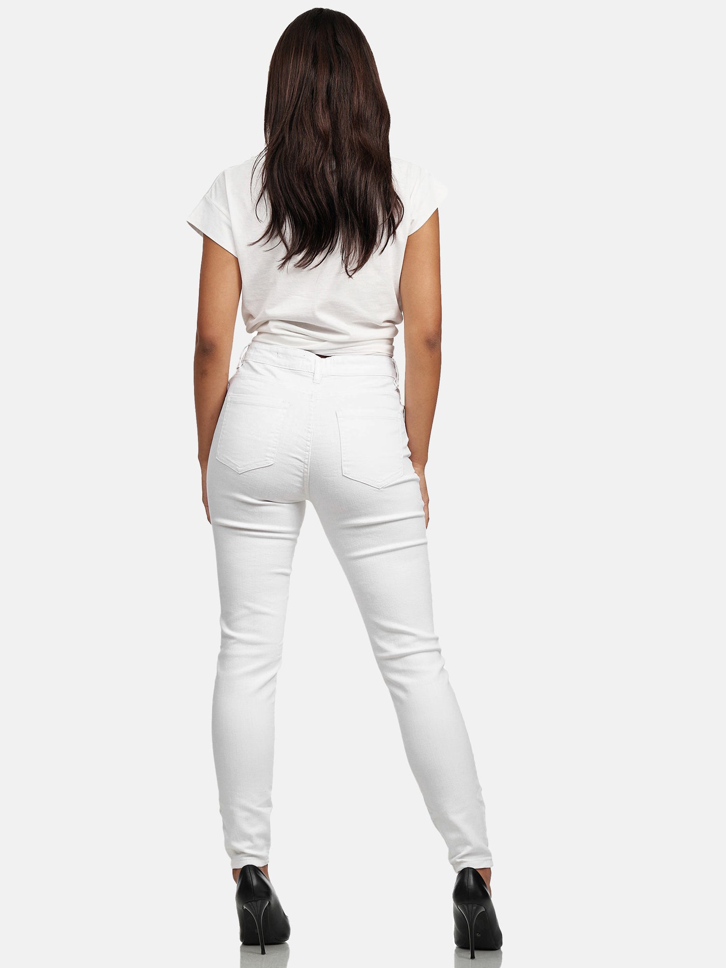 Jean skinny taille haute pour femme Tazzio F107
