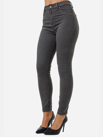 Jean skinny taille haute pour femme Tazzio F133