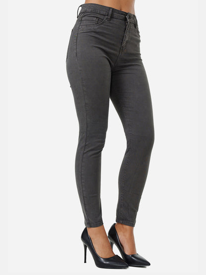 Jean skinny taille haute pour femme Tazzio F133