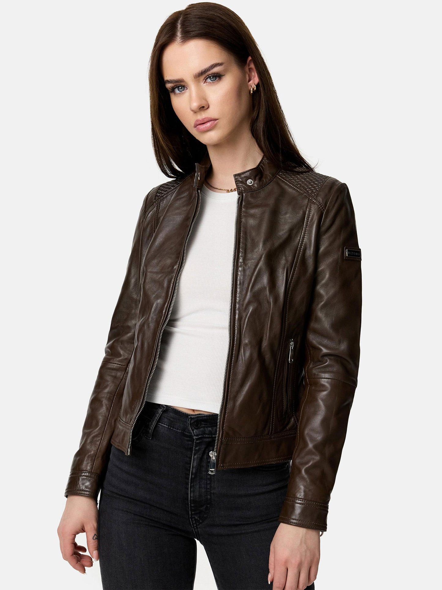 Veste en cuir pour femme Tazzio F520