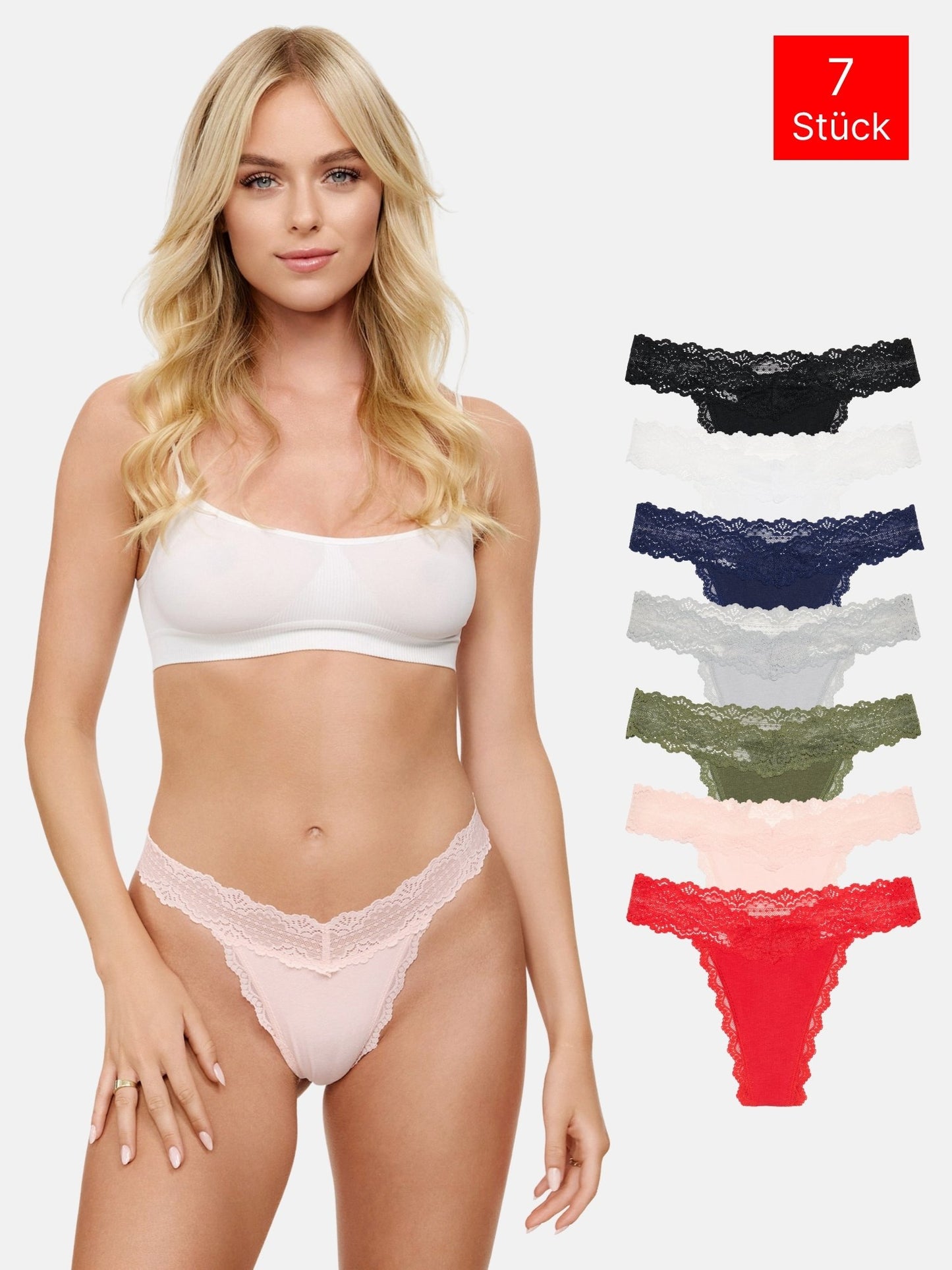 Lot de 7 strings pour femme Tazzio F914