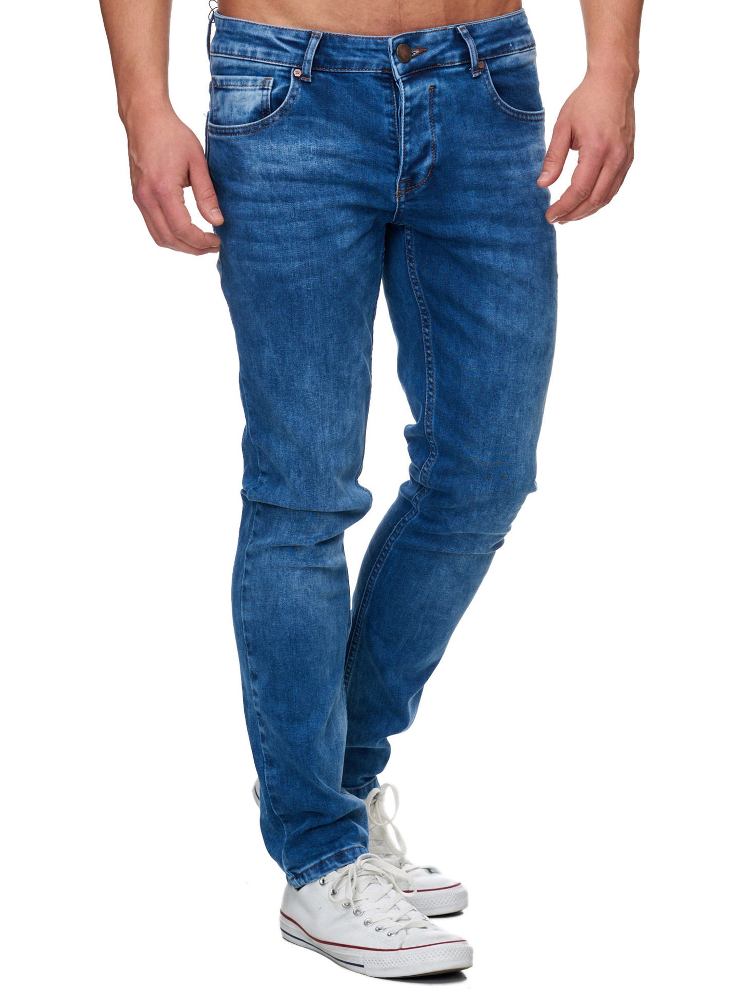 Tazzio Herren Jeans Slim Fit 16533 Blau