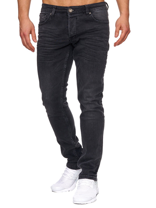 Tazzio Herren Jeans Slim Fit 16533 Schwarz