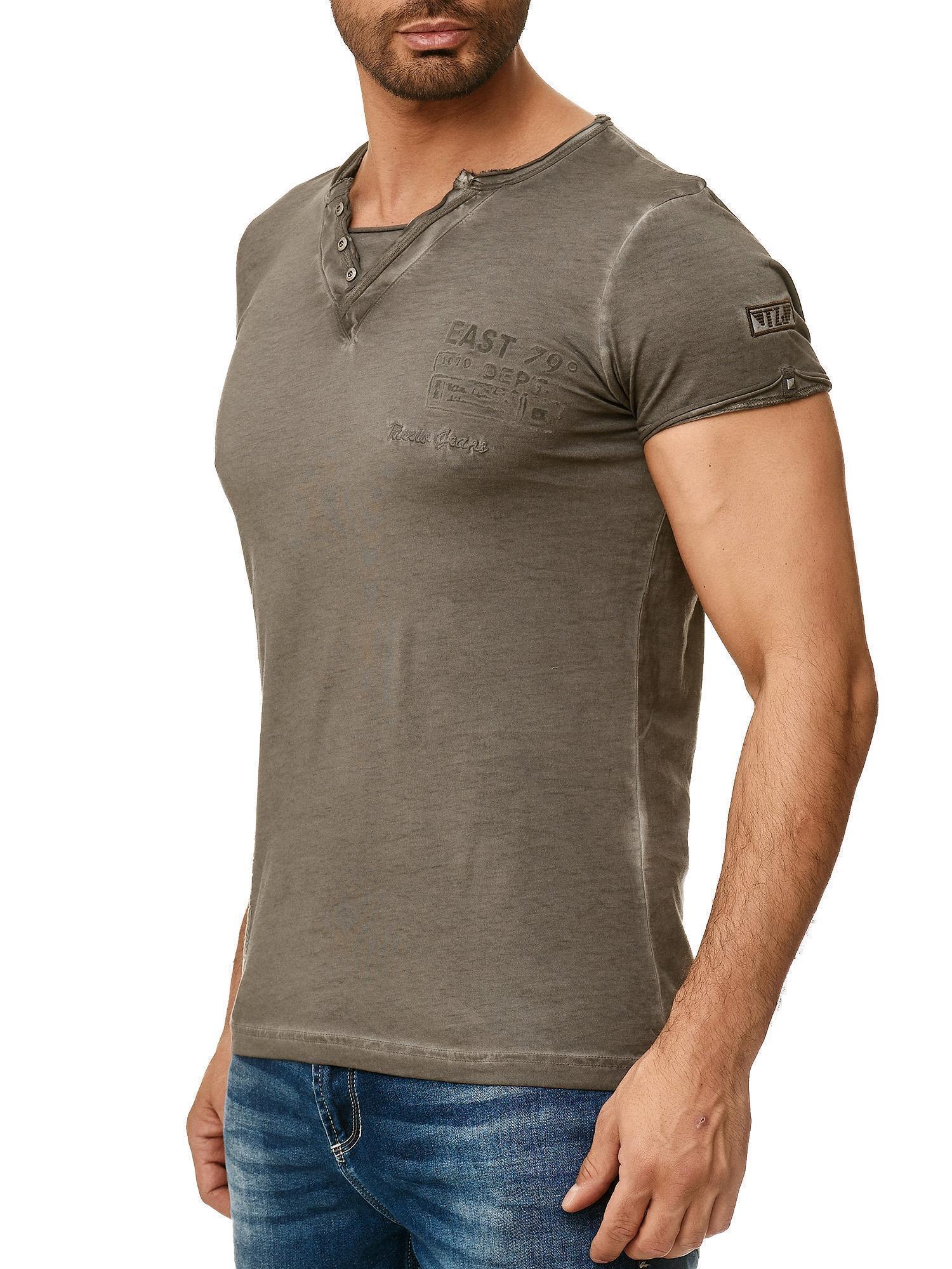 Tazzio Herren T-Shirt mit V-Ausschnitt 4060