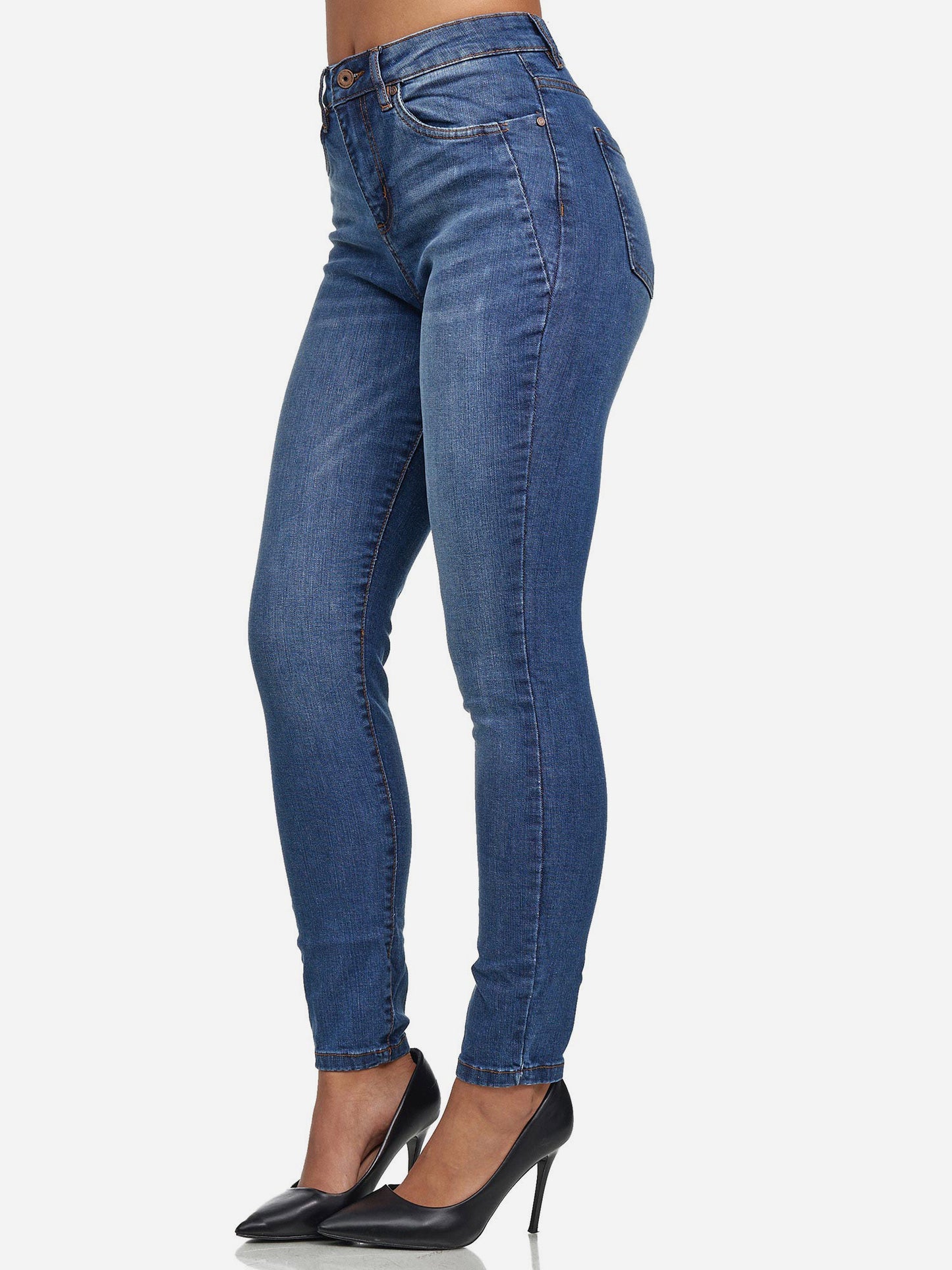 Tazzio Damen Skinny Fit High Waist Jeans F107