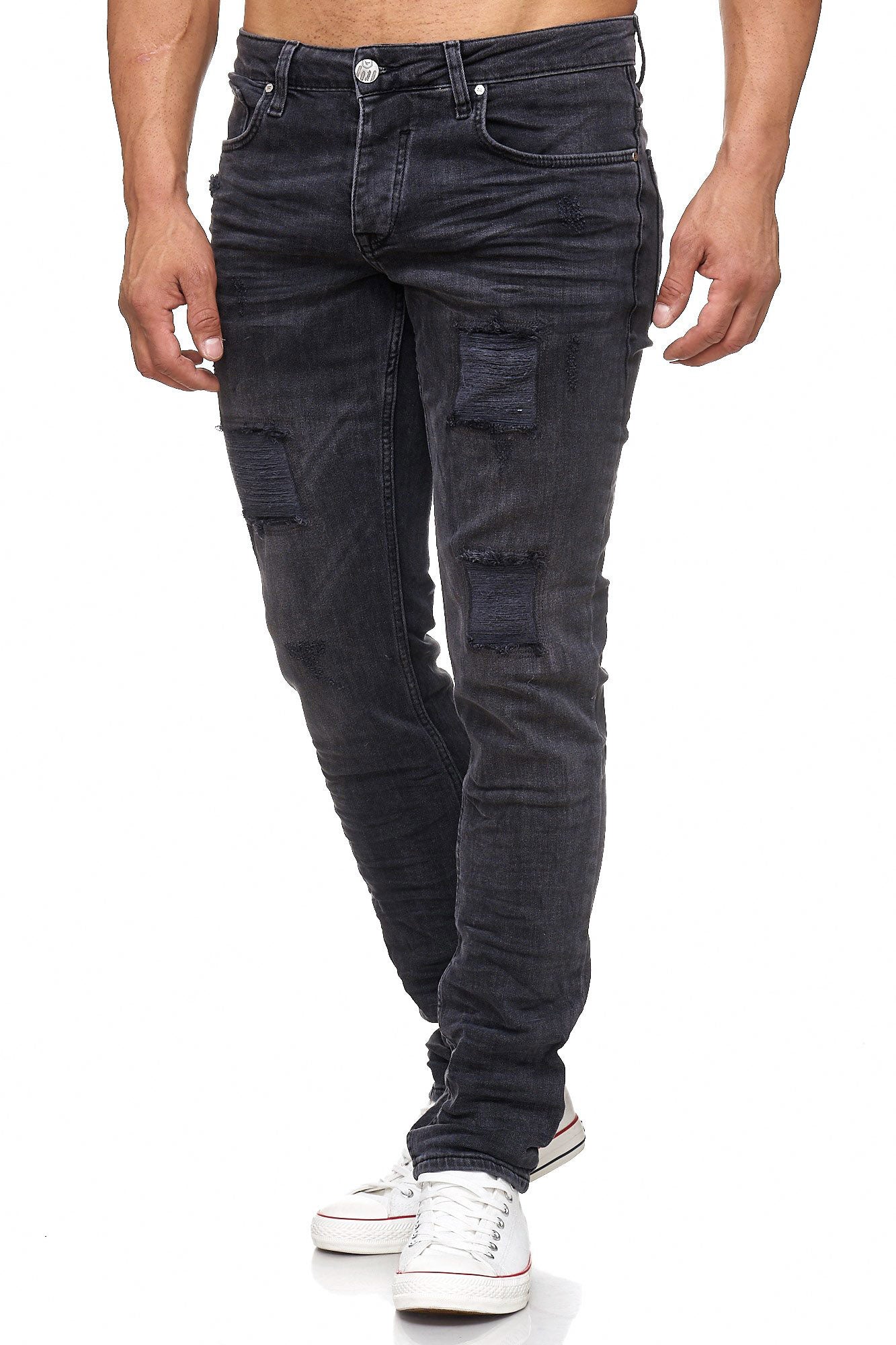 Tazzio Herren Jeans Regular Fit im Destroyed Look 17505