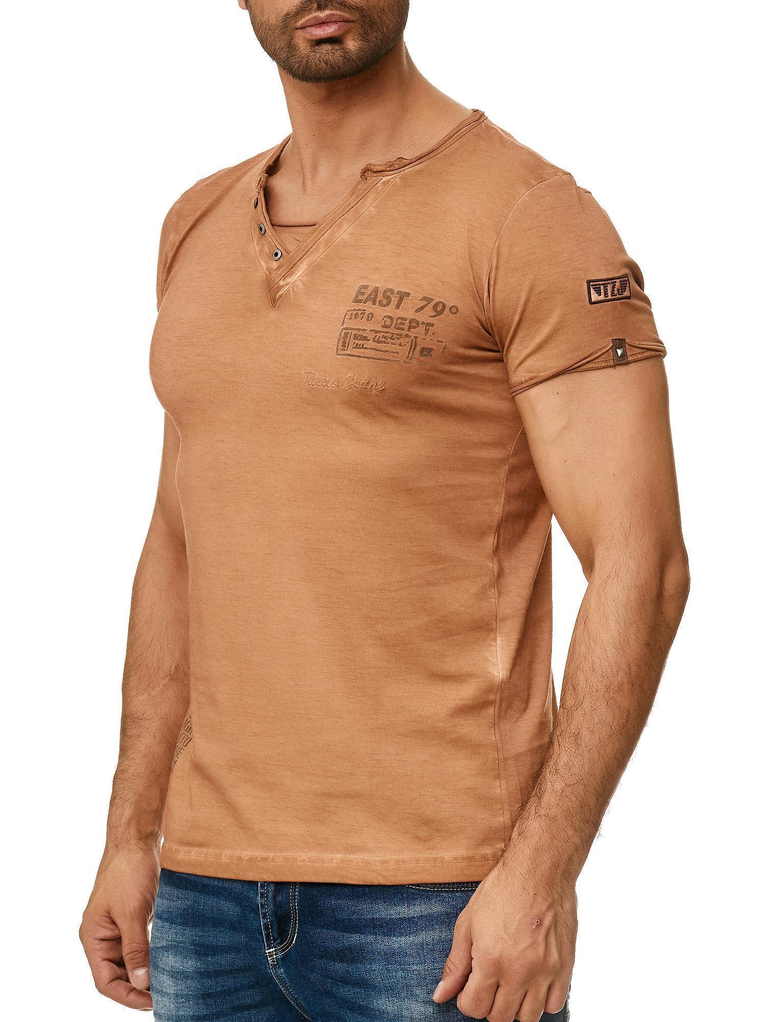 Tazzio Herren T-Shirt mit V-Ausschnitt 4060